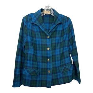 Vintage Pendleton 1960’s Wool Plaid Blazer Womens Size Est Small